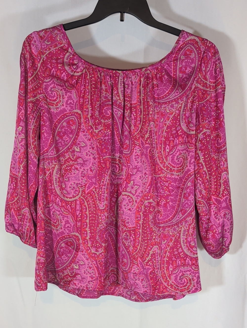 Jones New York Pink Paisley Peasant Blouse